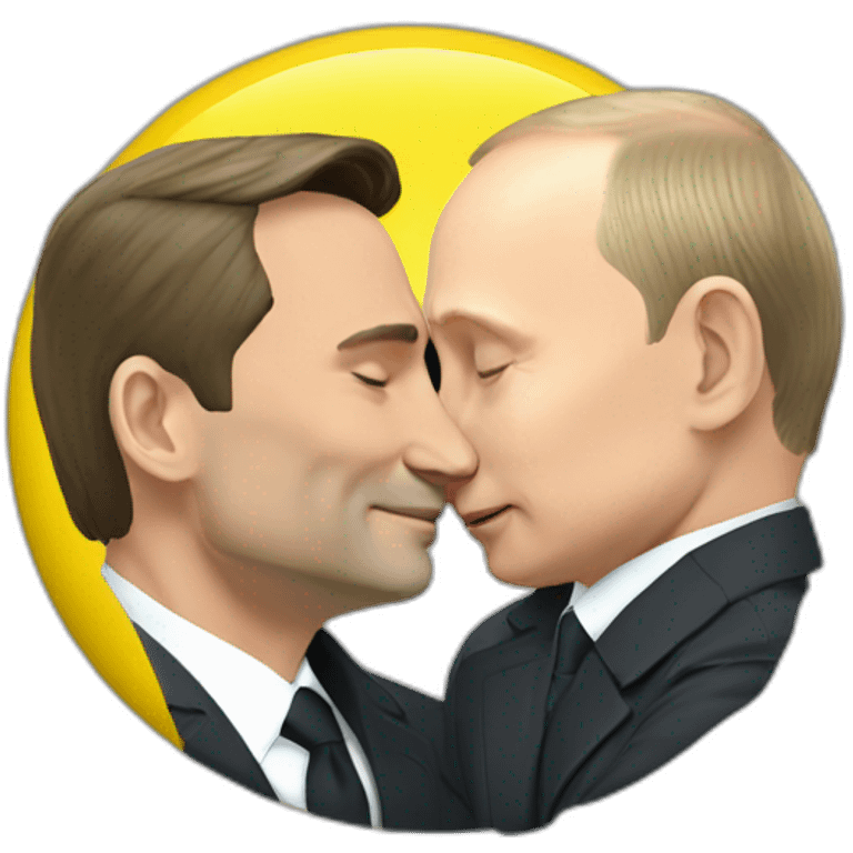 Vladimir Putin kissing Zelensky emoji