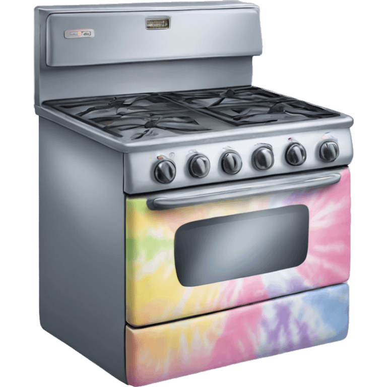 Realistic pastel tie dye stove oven. emoji