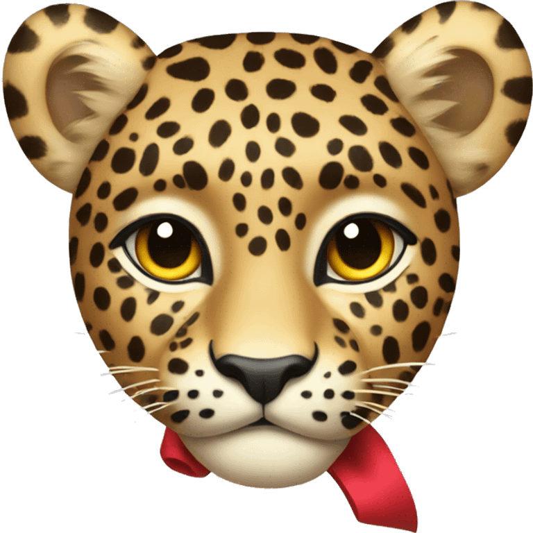 A leopard with a bow emoji