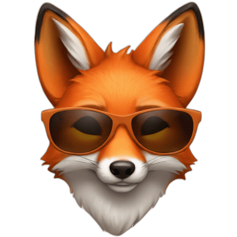 fox with sunglasses standoing emoji