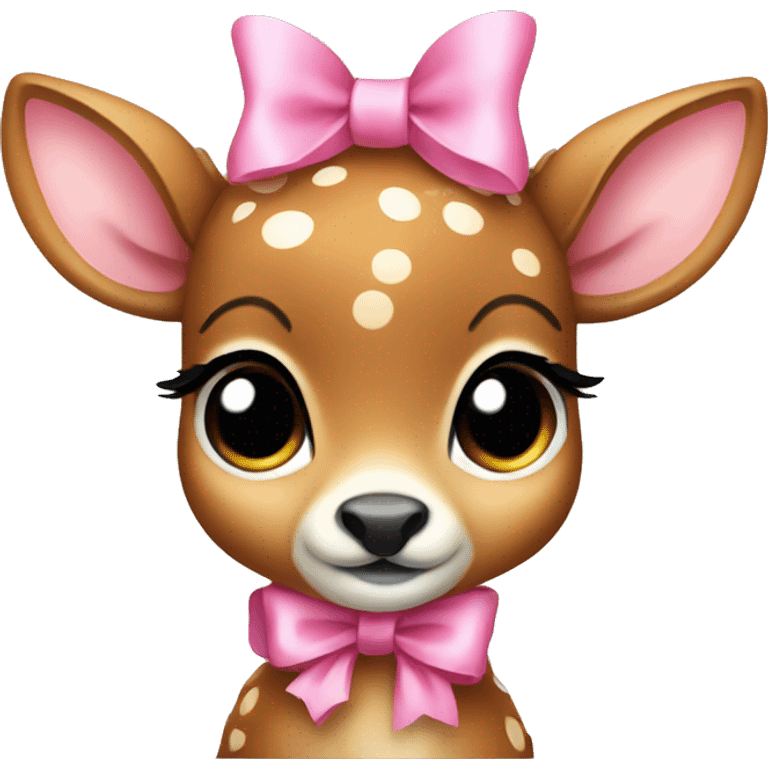 baby deer with pink bow emoji