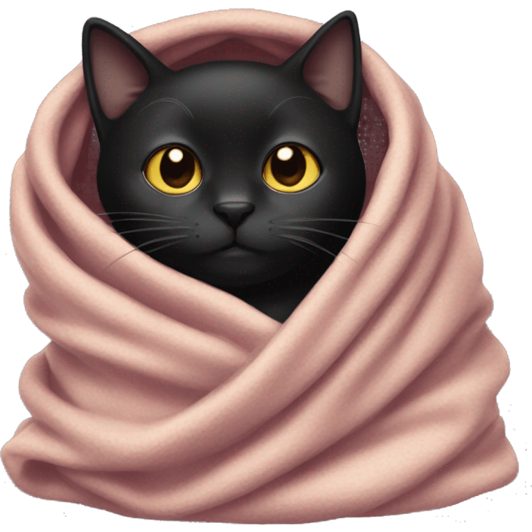 black cat in blanket emoji