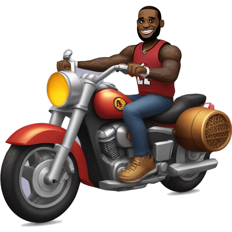 Lebron James riding motorcycle emoji