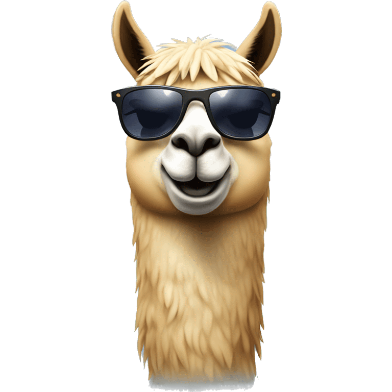 Llama with sunglass emoji