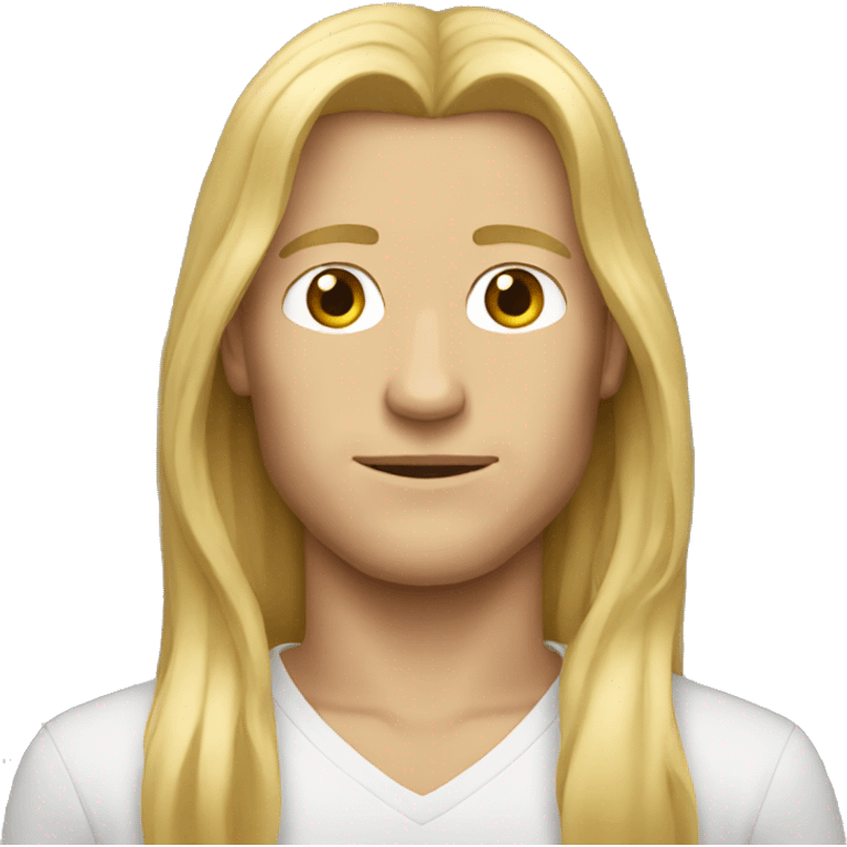 man with long blond hair emoji