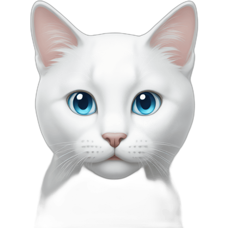 white cat with light blue eyes emoji