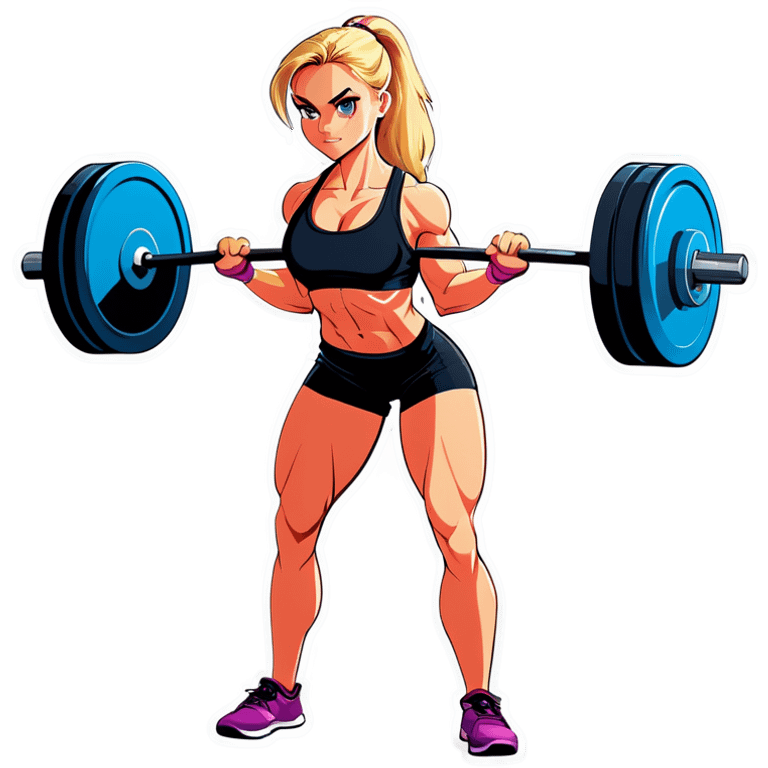 Blonde girl deadlifting 315 emoji