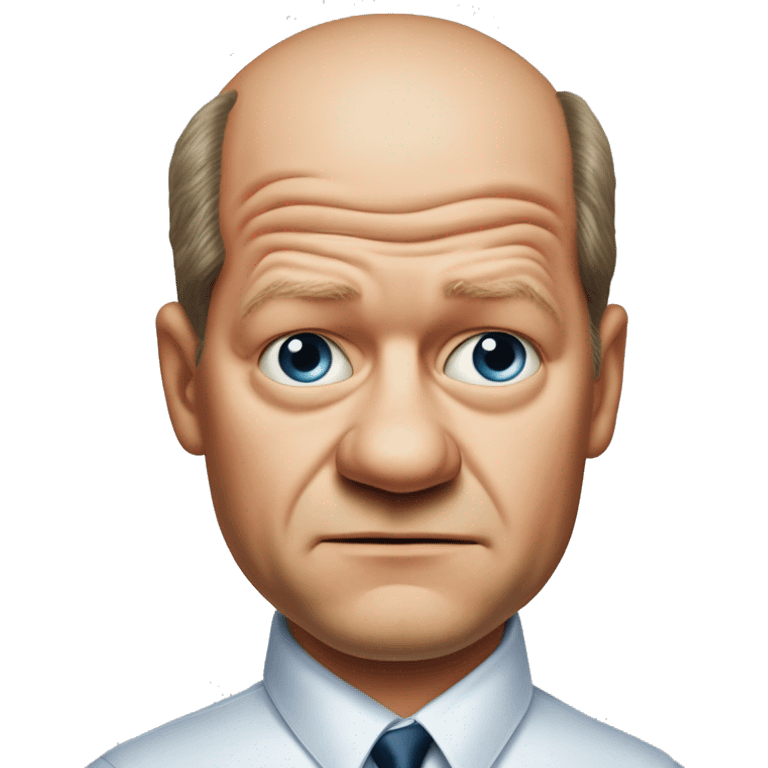 photorealistic Olaf Scholz shrugs guiltily emoji