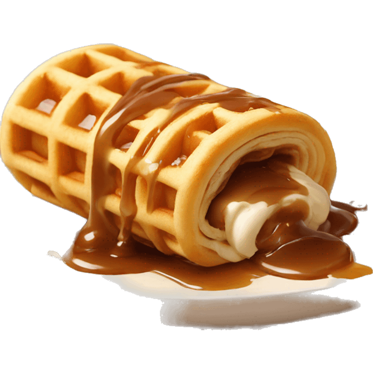 dessert waffle roll with brown condensed milk inside it emoji