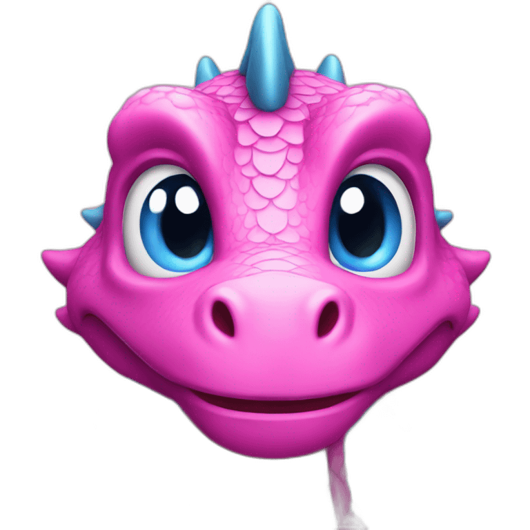 pink dragon with blue eyes emoji