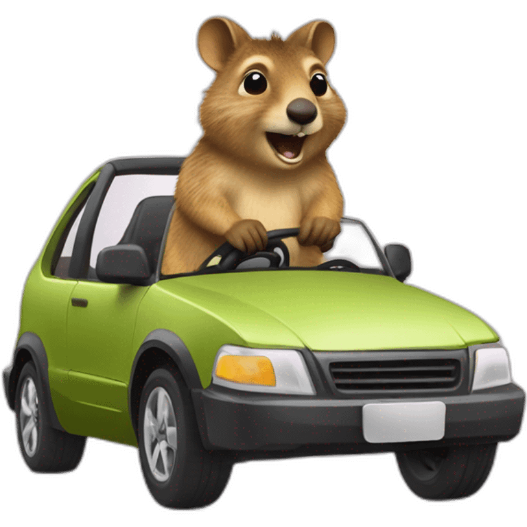 quokka wallaby driving in car emoji