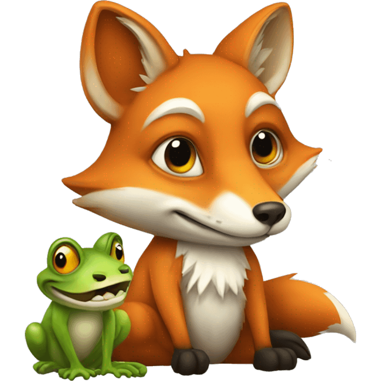 Fox with frog emoji