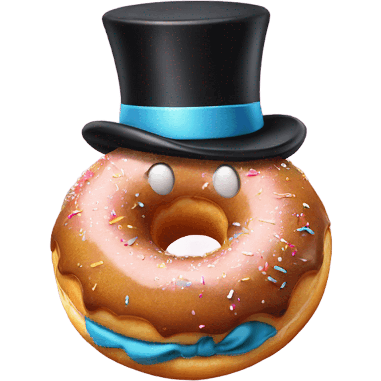 Donut with a top hat  emoji