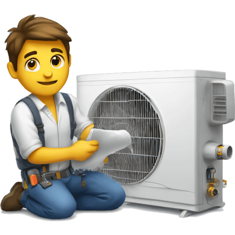 Guy working on air conditioner  emoji