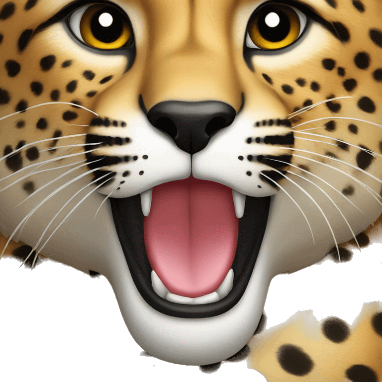 cheetah kissing mouth emoji