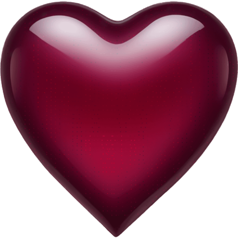 A burgundy glass heart  emoji