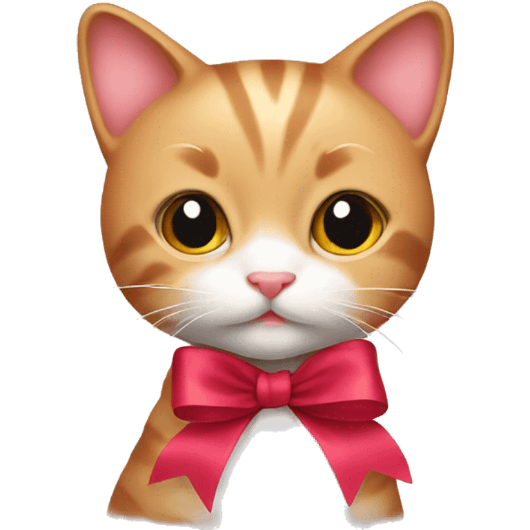 kitty with ribbon emoji