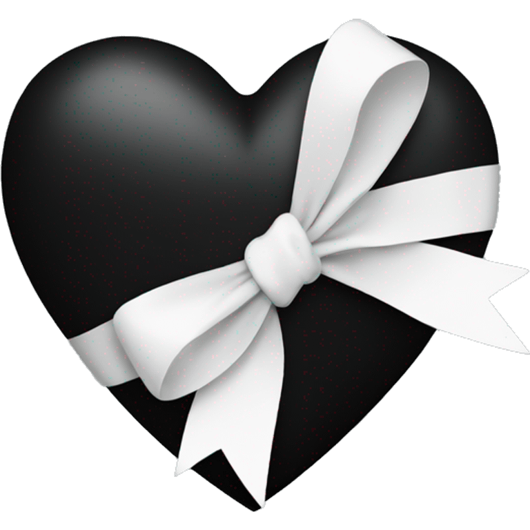 Black heart with white bow  emoji