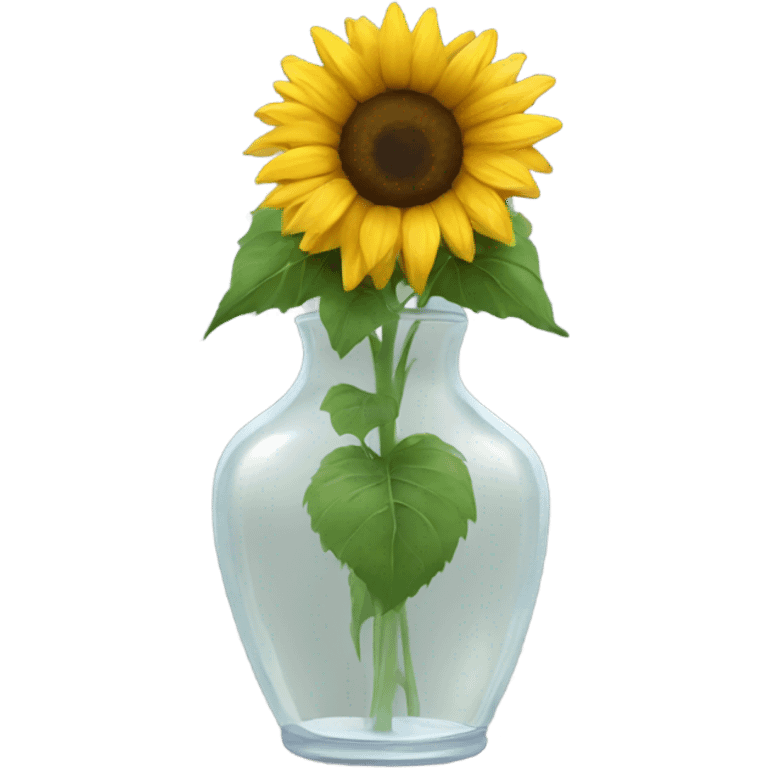 Sunflowers in a clear vase. emoji