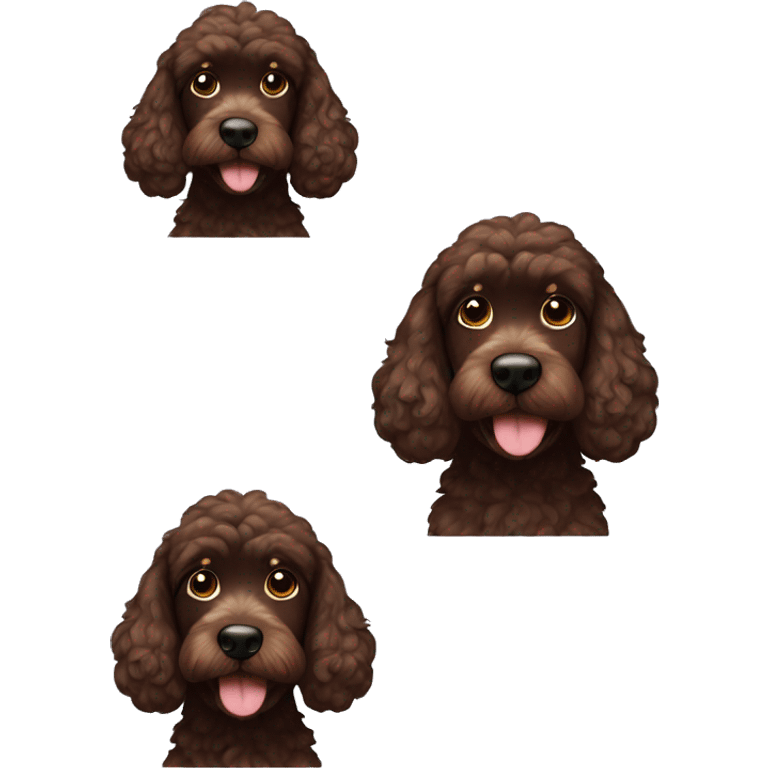 Dark brown cockapoo emoji