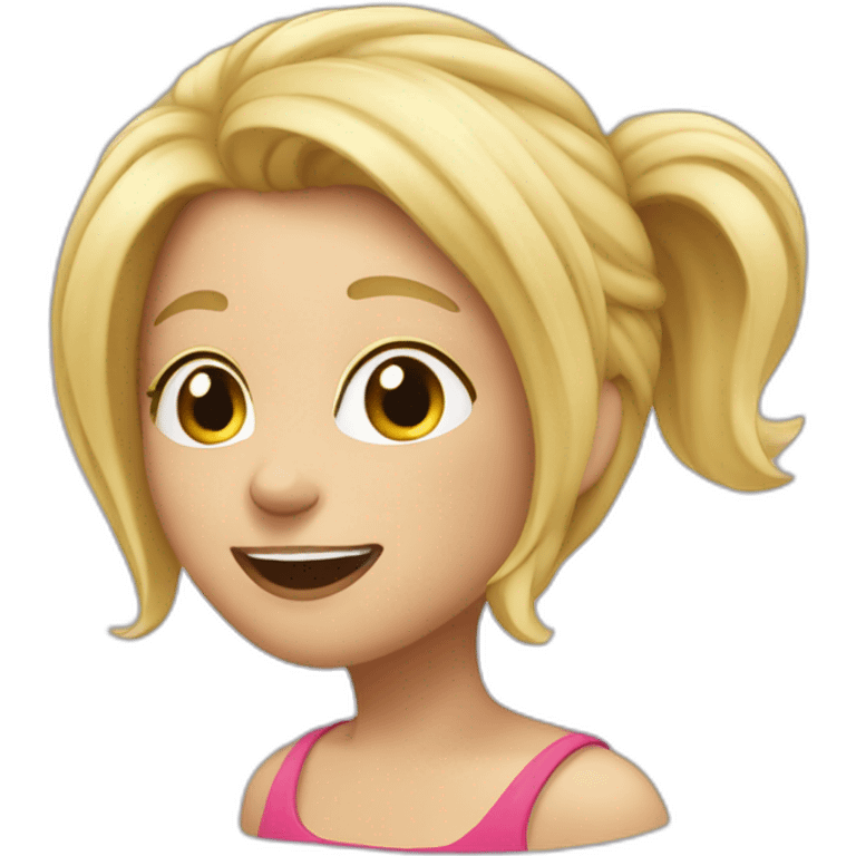 Fille blonde qui rigole emoji