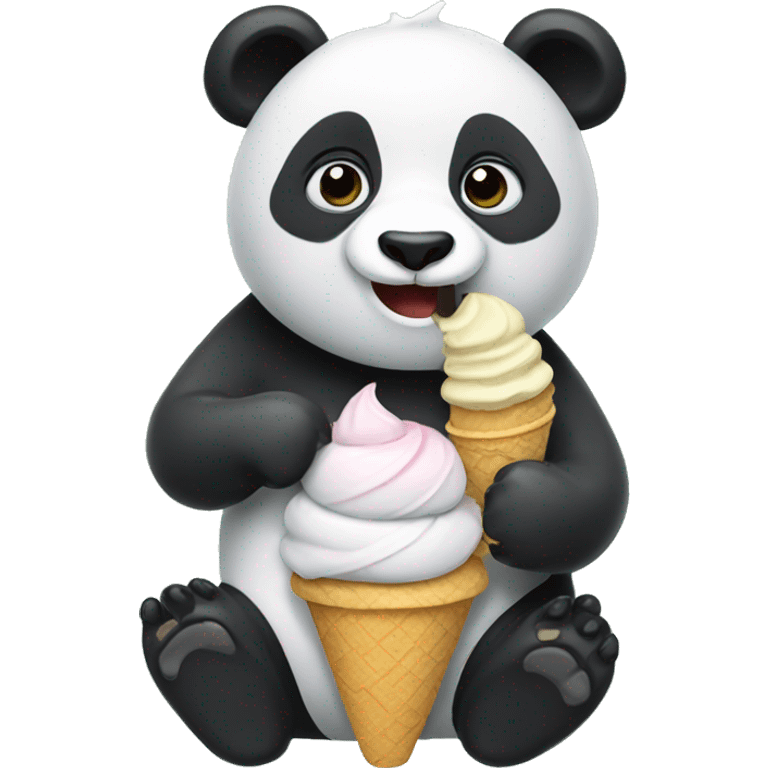 Panda eating ice cream emoji