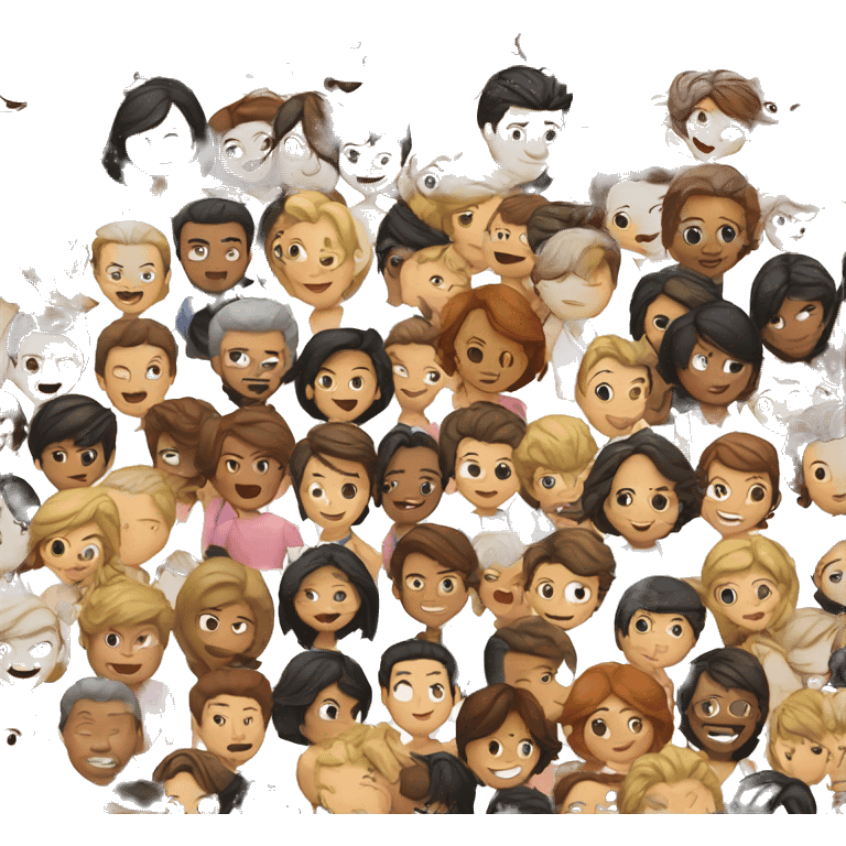 a bunch of people scattered emoji