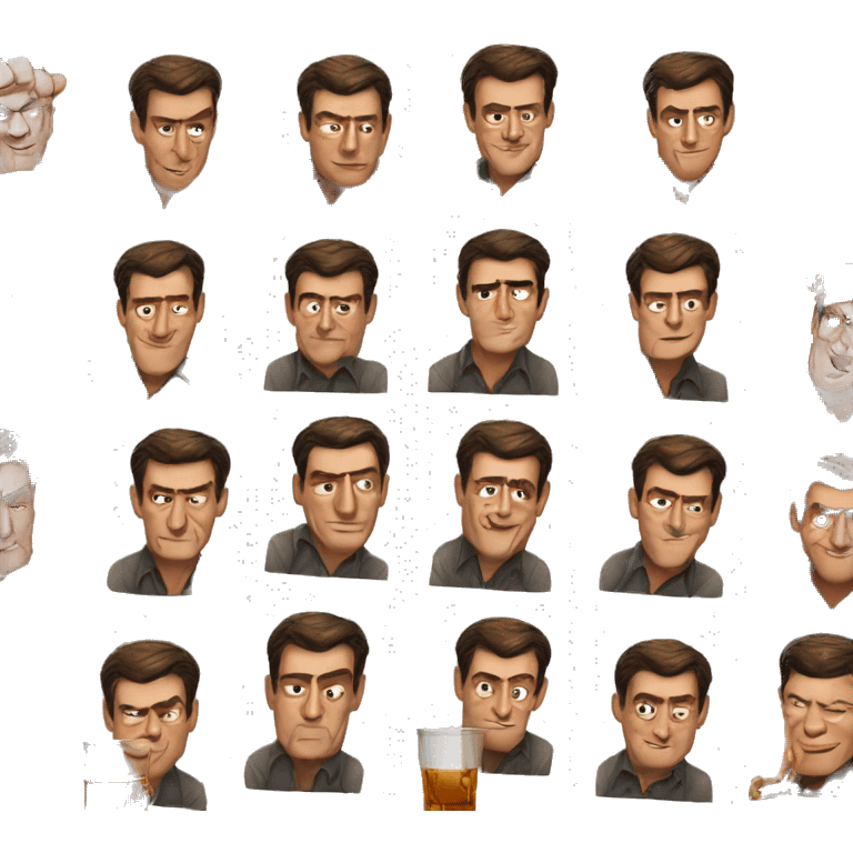 charlie sheen in two and a half man drinking a glass of whiskey emoji