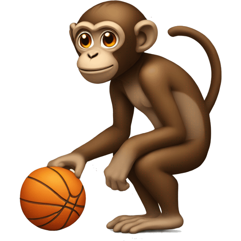 Monkey with a basketball emoji