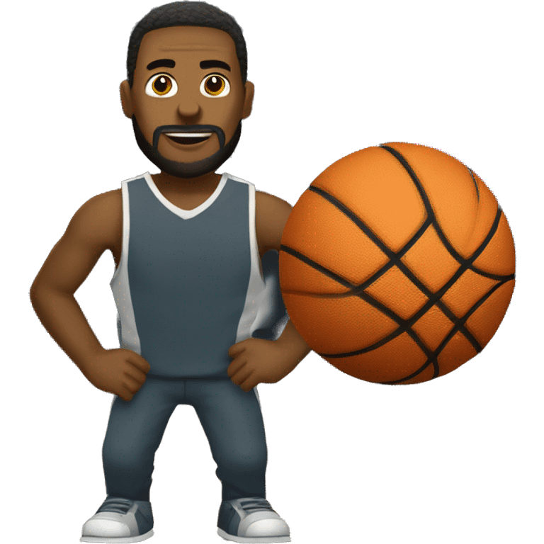 Persona entrando al aro de baloncesto emoji