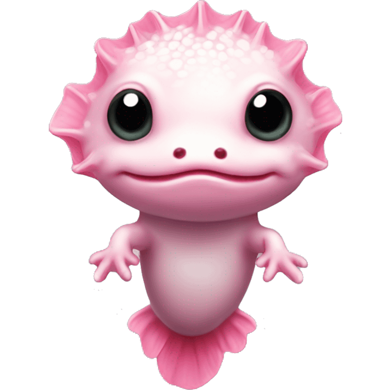 adorable cute artistic axolotl with pink gills emoji