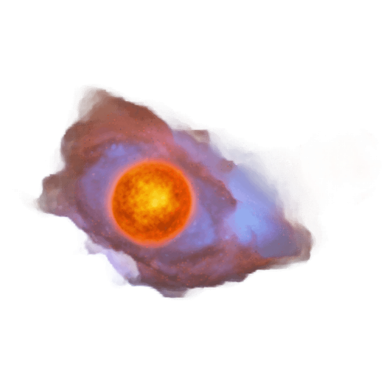 realistic nebula in cosmic space orange emoji