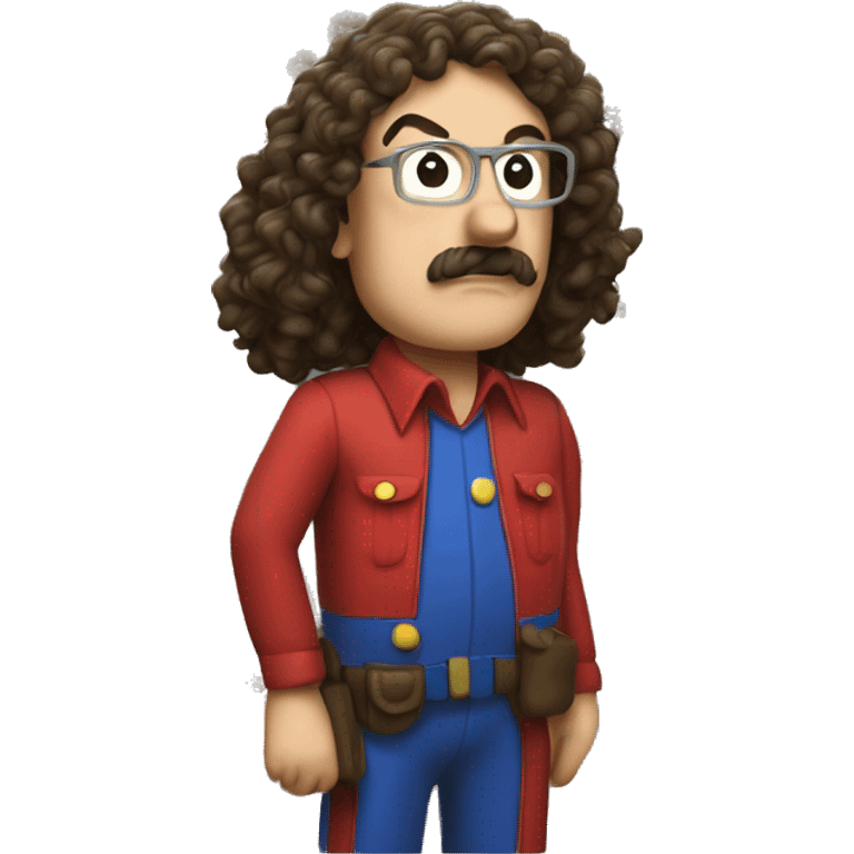 weird al cospaying as mario emoji