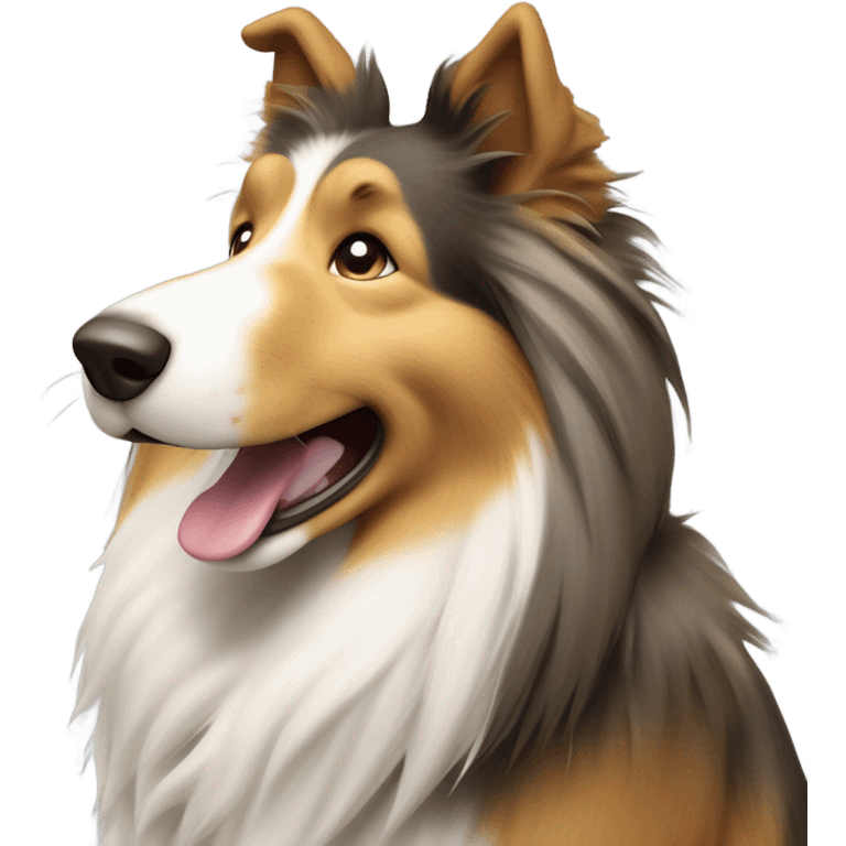 Rough collie cheering emoji