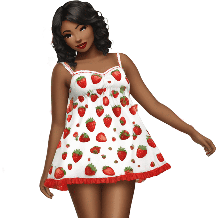 coquette strawberry babydoll top emoji