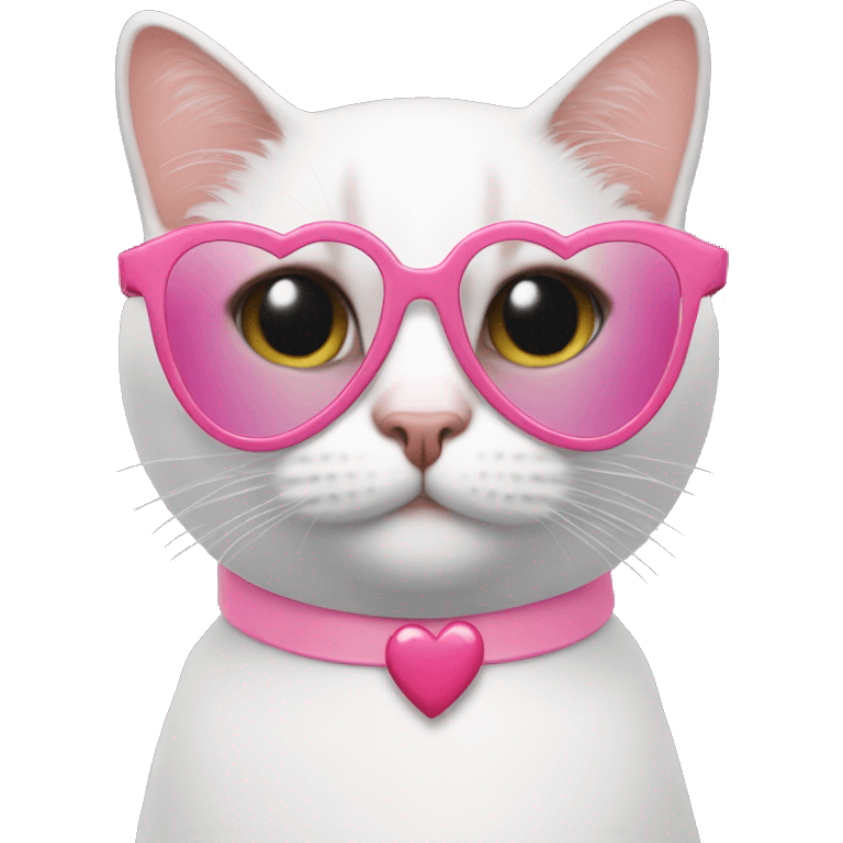 With cat wear pink heart glasses emoji