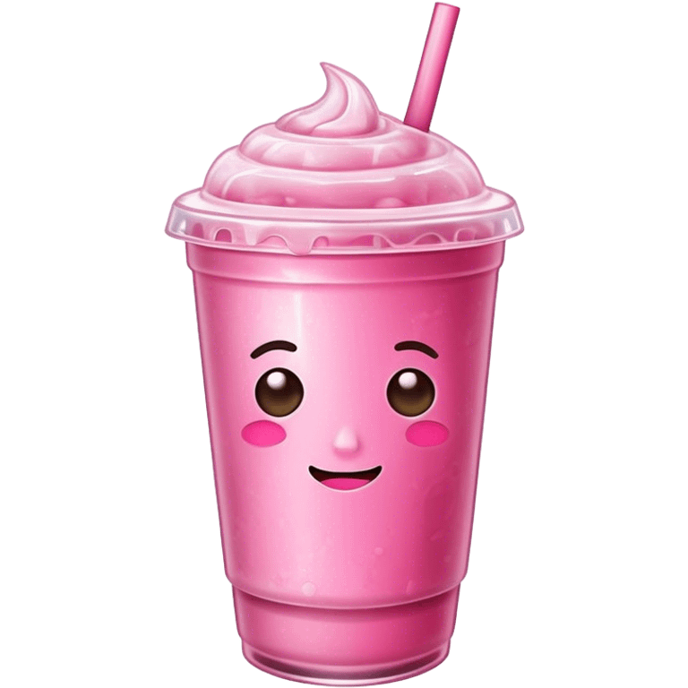 Pink iced coffee emoji