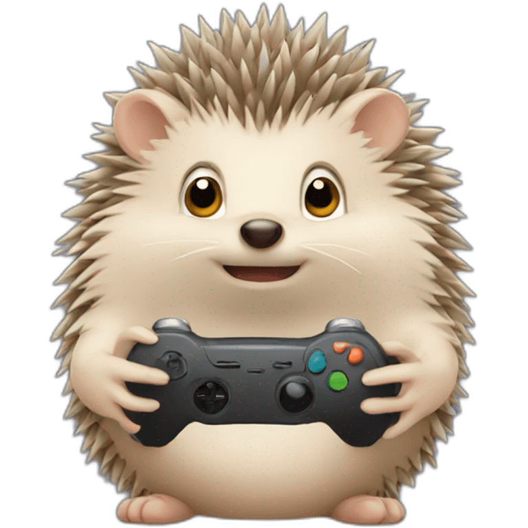 hedgehog playing video games emoji