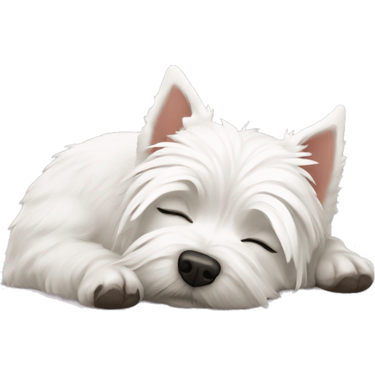 Westie sleeping  emoji