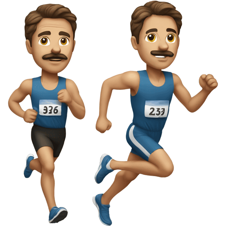 man brown hair with moustache running a race emoji