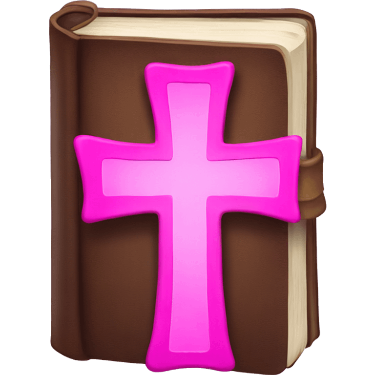 Pink cross bible emoji