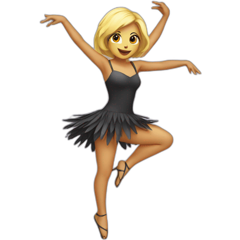 blonde girl dancing in a bird costume emoji