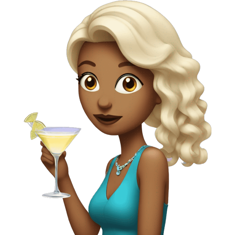 Birthday girl drinking martini emoji