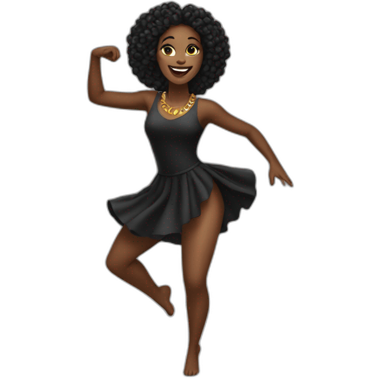 black woman panter dancing emoji