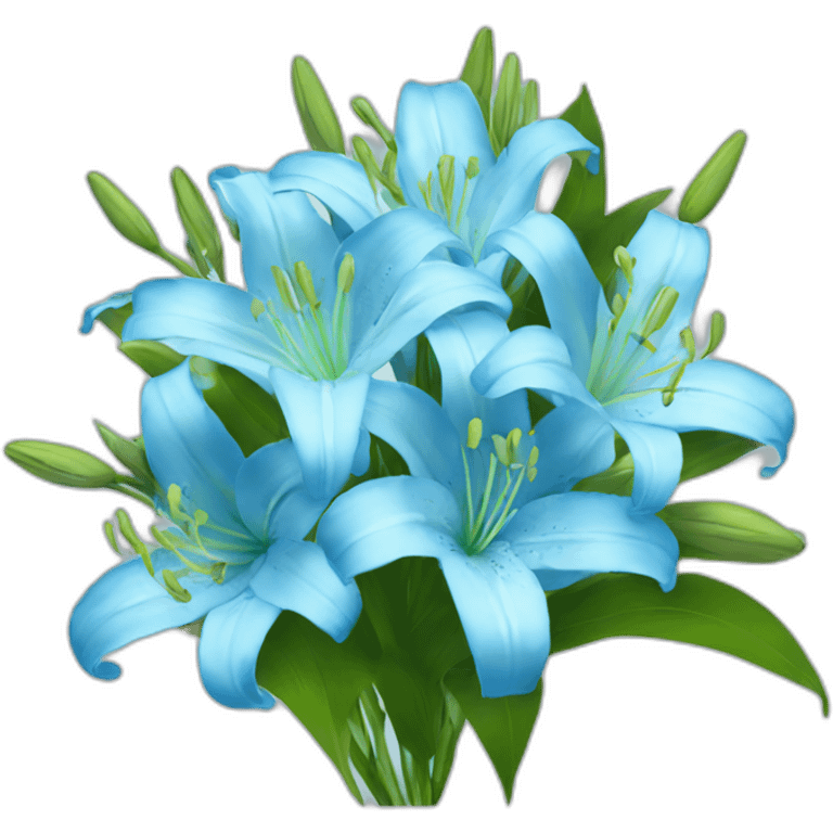 BabyBlue bouquet of Lily flowers emoji