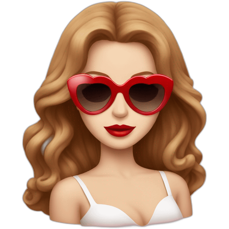 lana del rey with red heart shaped sunglasses emoji