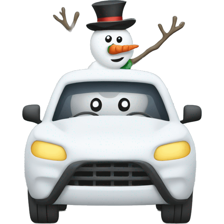 Snowman driving  emoji