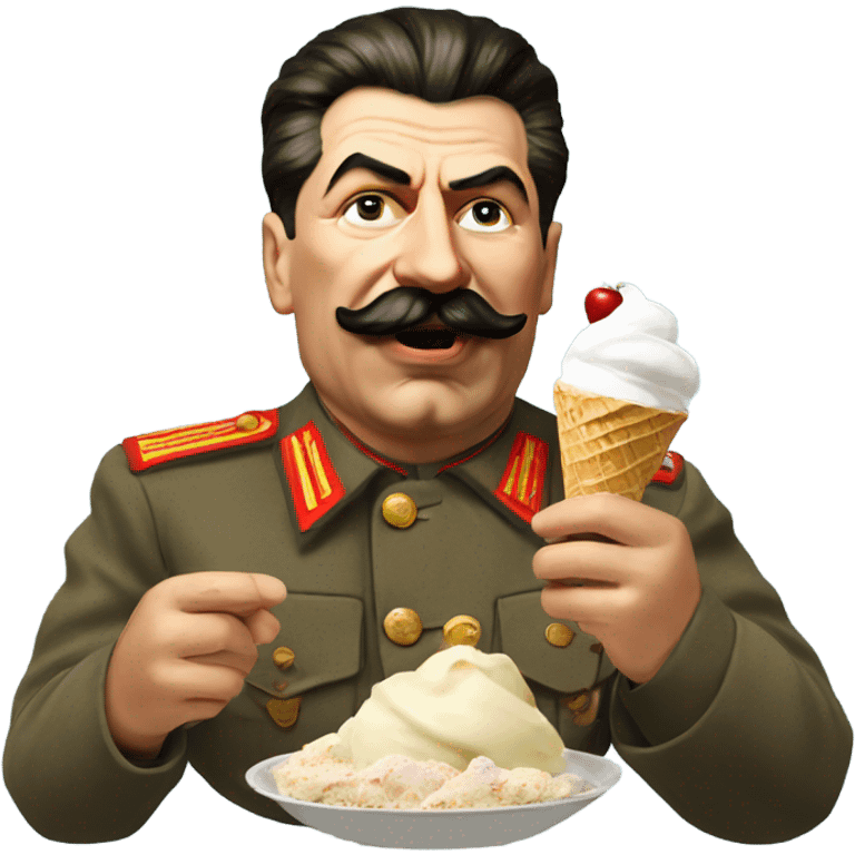 Joseph Stalin eating ice cream emoji