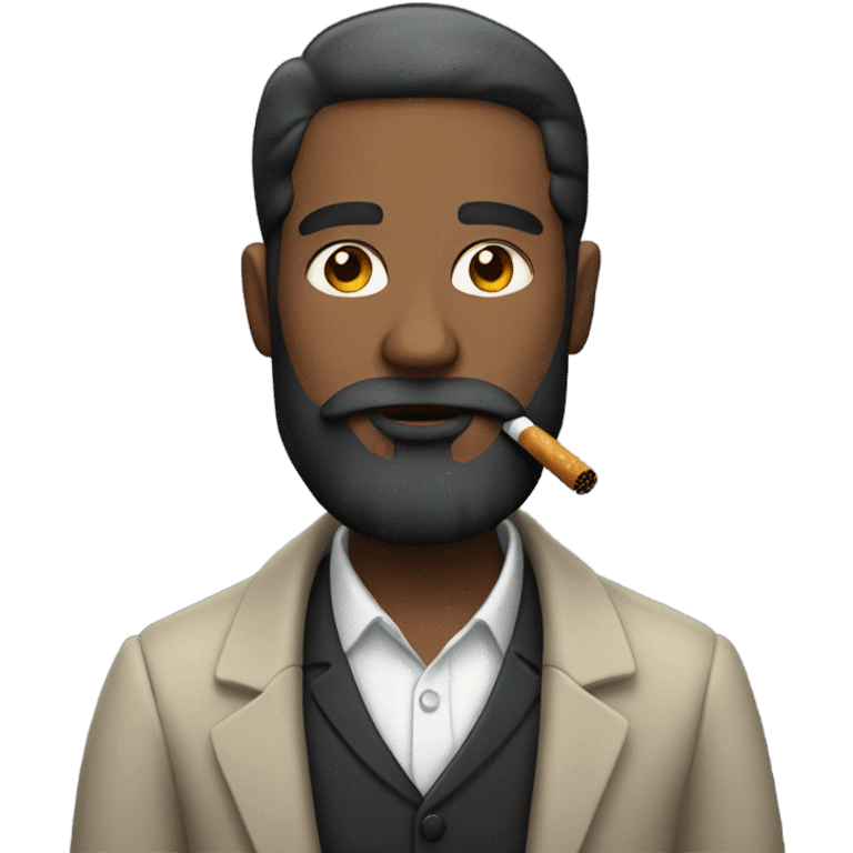 Man beard cigarette emoji