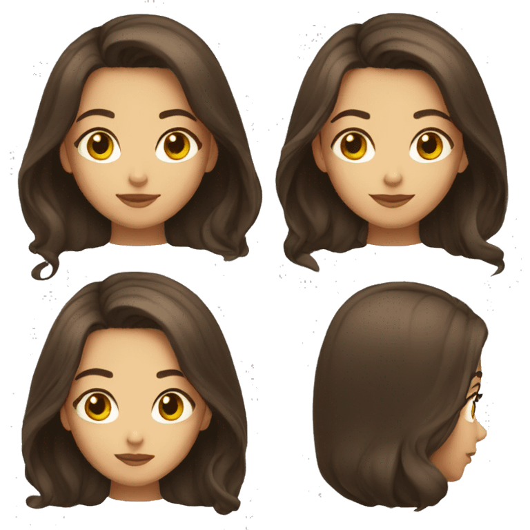 a brunette faced girl emoji